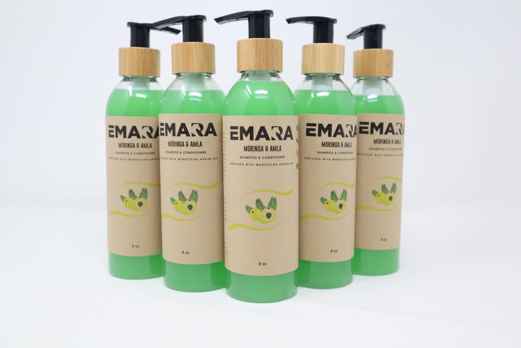 EMARA Moringa and Amla All Natural Hair Shampoo and Conditioner