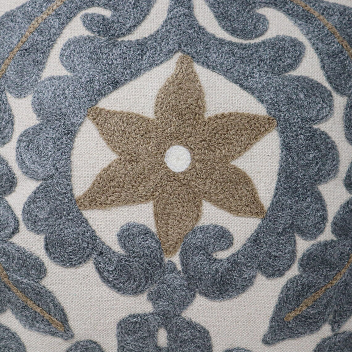 Handmade Embroidered Statement Luxurious Traditional Cushion Cover, Handmade in Alexandria
