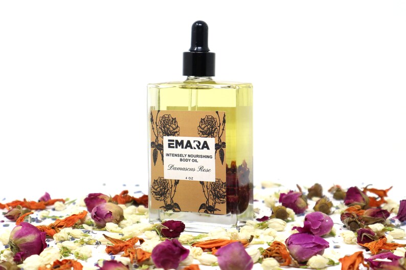 EMARA Intensely Nourishing Moroccan Calendula Body Oil - Perfect Self Care Gift, Handmade, Organic, Vegan, Skin Moisturizing, Soothing Oil