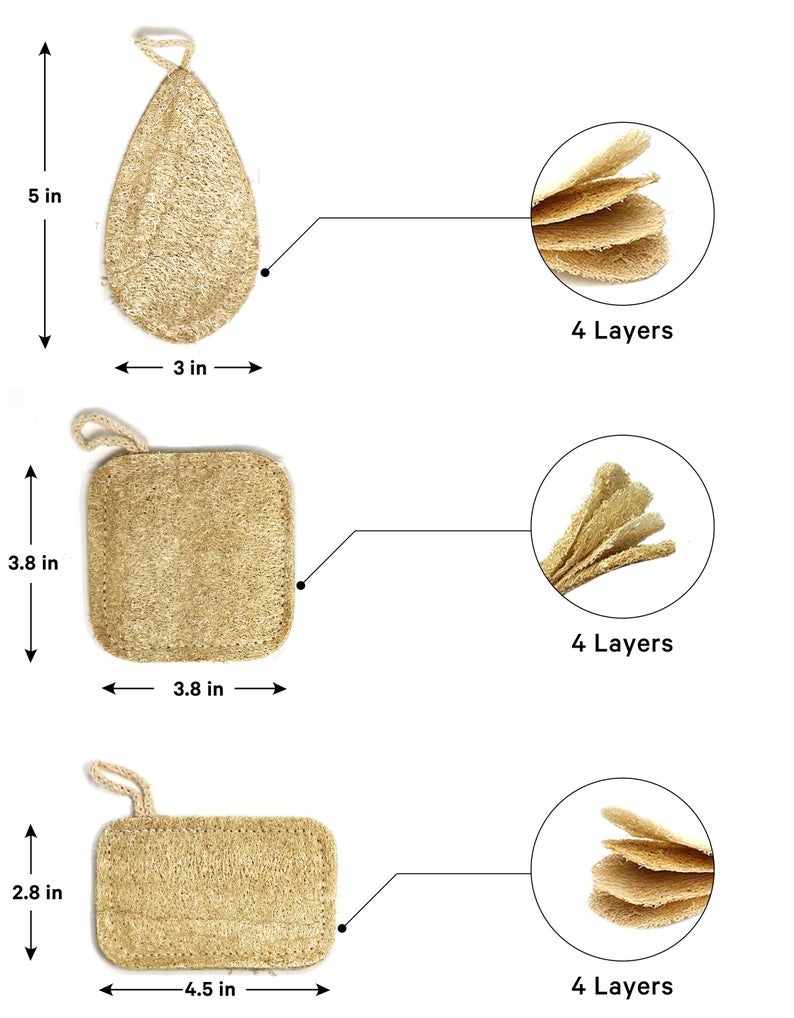 Natural Kitchen Sponge Set of 3