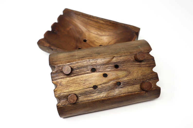 Hand Carved Teak Wood Soap Dish