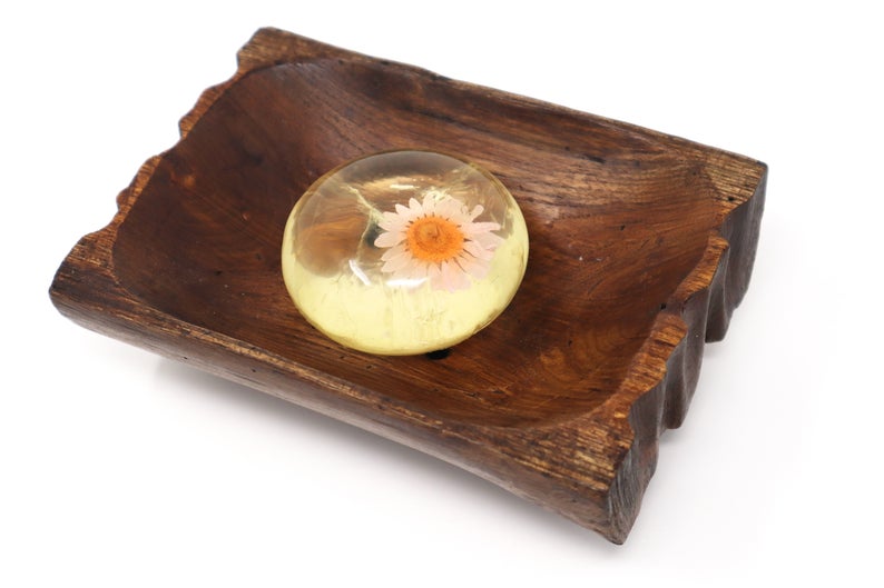 Self-Draining Teak Wood Soap Dish Crafted in Guatemala - Harmony