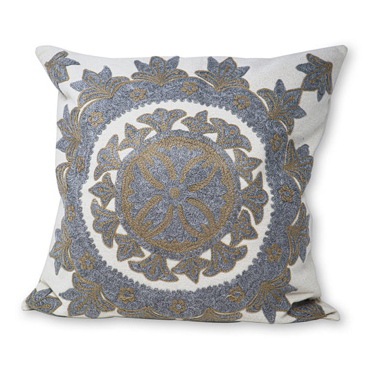 Handmade Embroidered Statement Luxurious Traditional Decorative Detailed Cushion Cover, Handmade in Alexandria