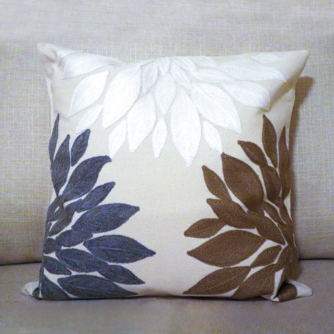 Handmade Embroidered Statement Luxurious Traditional Decorative Cushion Cover, Handmade in Alexandria