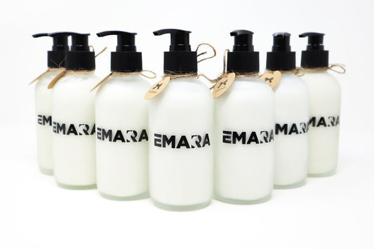 EMARA Shea Mango Argan Oil Handmade Body Lotion, Perfect Self Care Gift, Organic, Vegan, Skin Moisturizing, Soothing, Silky, Hydrating