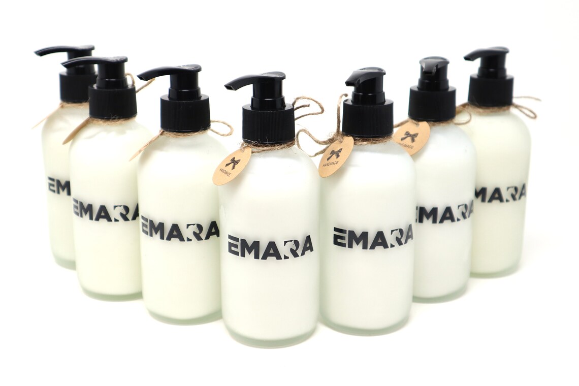 EMARA Shea Mango Argan Oil Handmade Body Lotion, Perfect Self Care Gift, Organic, Vegan, Skin Moisturizing, Soothing, Silky, Hydrating