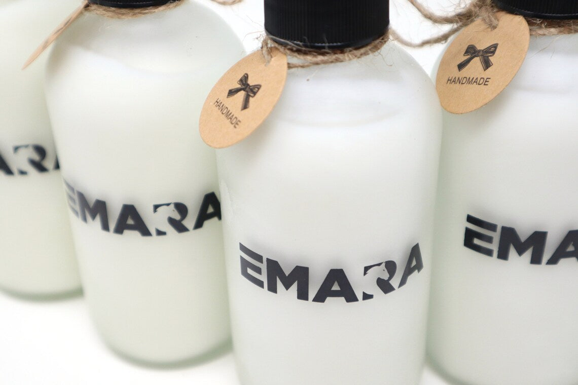 EMARA Shea Mango Argan Oil Handmade Body Lotion, Perfect Self Care Gift, Organic, Vegan, Skin Moisturizing, Soothing, Silky, Hydrating